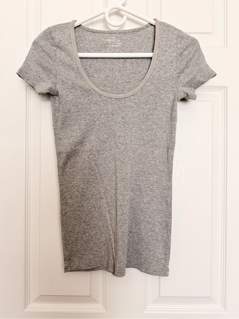J. Crew Heather Gray Scoop Neck Short Sleeve Tee